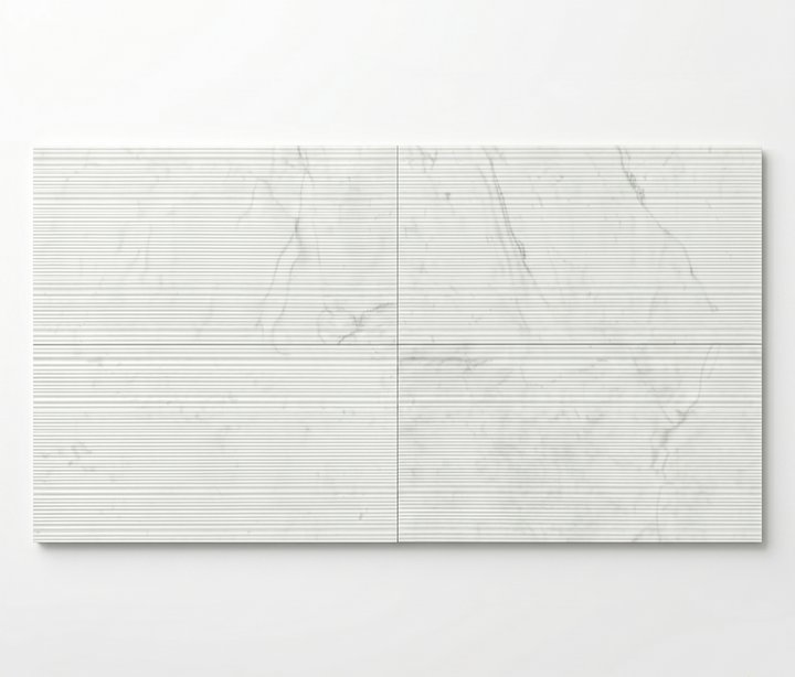 White Carrara Marble 12x24 Bamboo Textured Tile