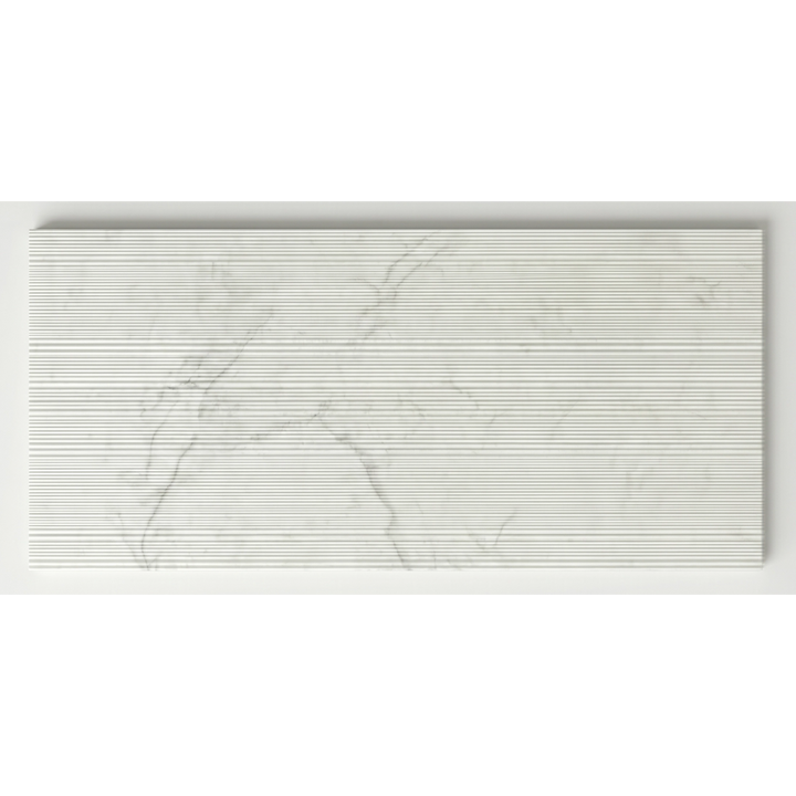 White Carrara Marble 12x24 Bamboo Textured Tile