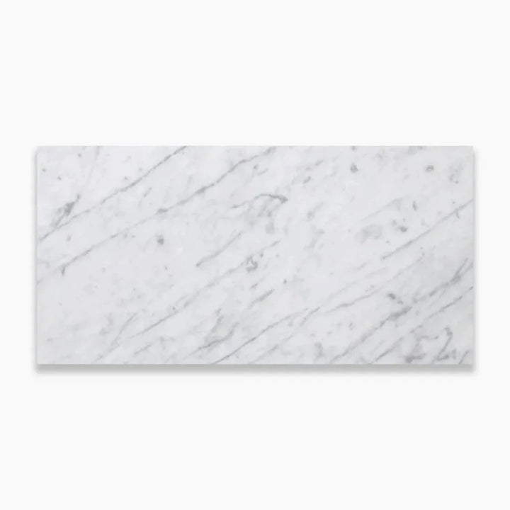 White Carrara Marble 18x36 Honed Tile - TILE & MOSAIC DEPOT
