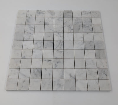 White Carrara Marble 1 1/8" x1 1/8" Polished Mosaic Tile (Clearance) - TILE & MOSAIC DEPOT