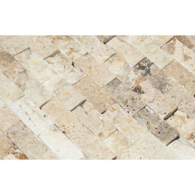 1 x 2  Split-faced Philadelphia Travertine Brick Mosaic Tile