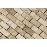 1 x 2 Tumbled Philadelphia Travertine Brick Mosaic Tile