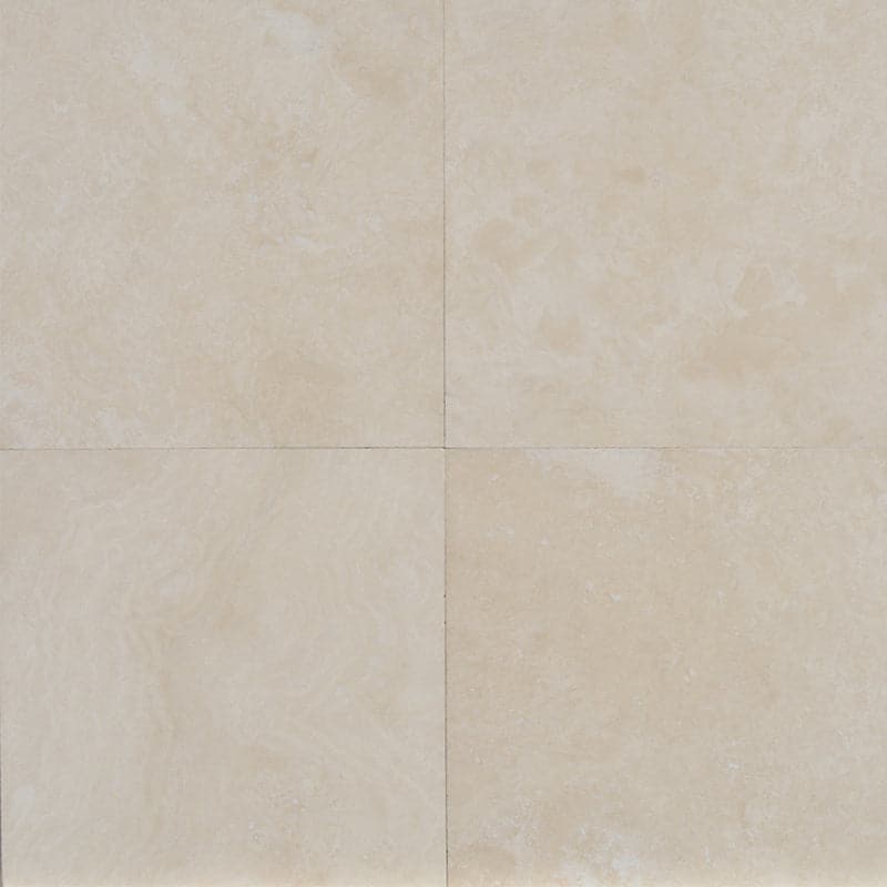 Ivory Travertine 12x12 Filled and Honed Tile - TILE & MOSAIC DEPOT