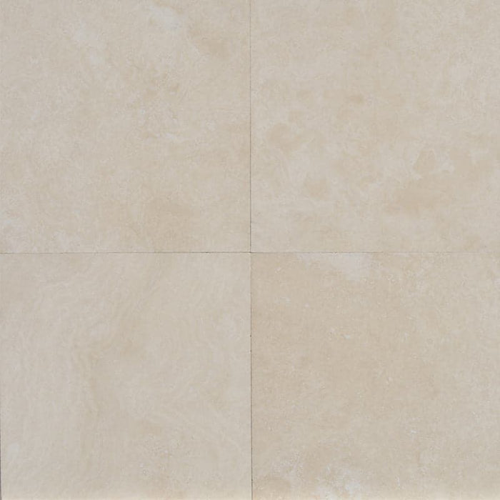 Ivory Travertine 12x12 Filled and Honed Tile - TILE & MOSAIC DEPOT