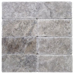 Silver Travertine 3x6 Tumbled Tile - TILE & MOSAIC DEPOT