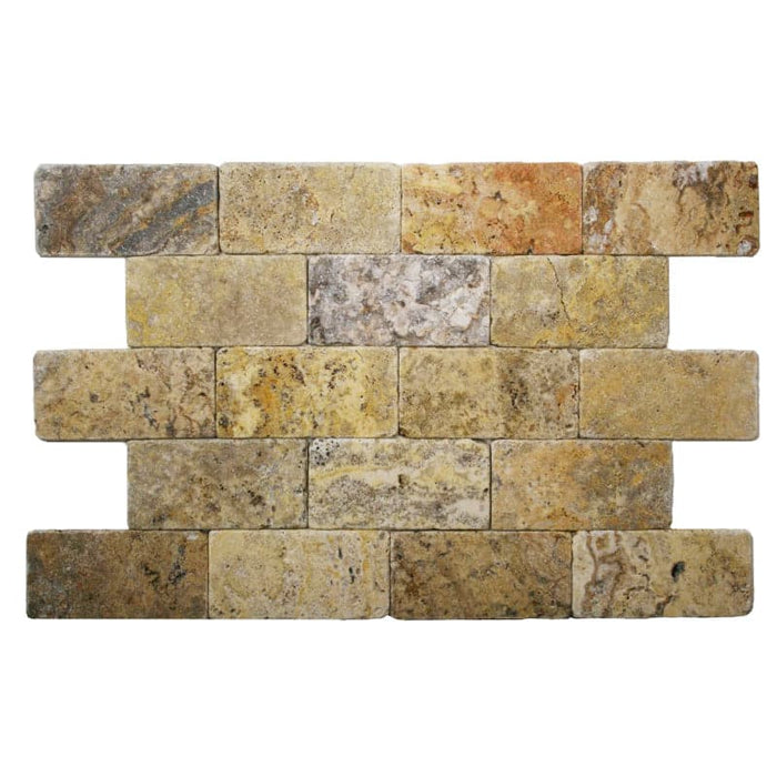 Scabos Travertine 3x6 Tumbled Tile - TILE AND MOSAIC DEPOT