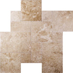 Cappucino Marble Brushed and Chiseled Versailles Pattern Tile - TILE & MOSAIC DEPOT