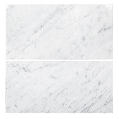 White Carrara Marble 12x24 Polished Tile - TILE AND MOSAIC DEPOT