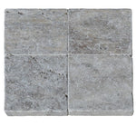 Silver Travertine 6x6 3cm Paver Tumbled - TILE AND MOSAIC DEPOT
