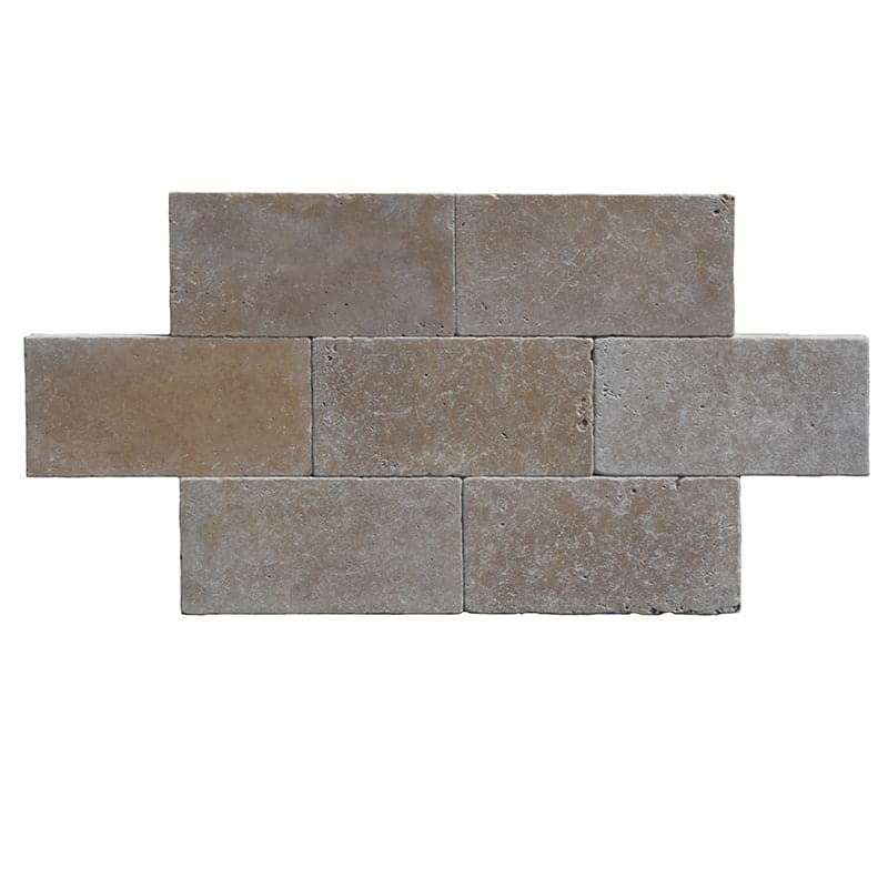 Noce Travertine 6x12 3 cm Tumbled Paver - TILE & MOSAIC DEPOT