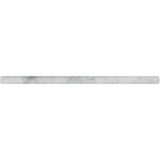 White Carrara Marble 1/2x12 Honed Pencil Liner - TILE & MOSAIC DEPOT