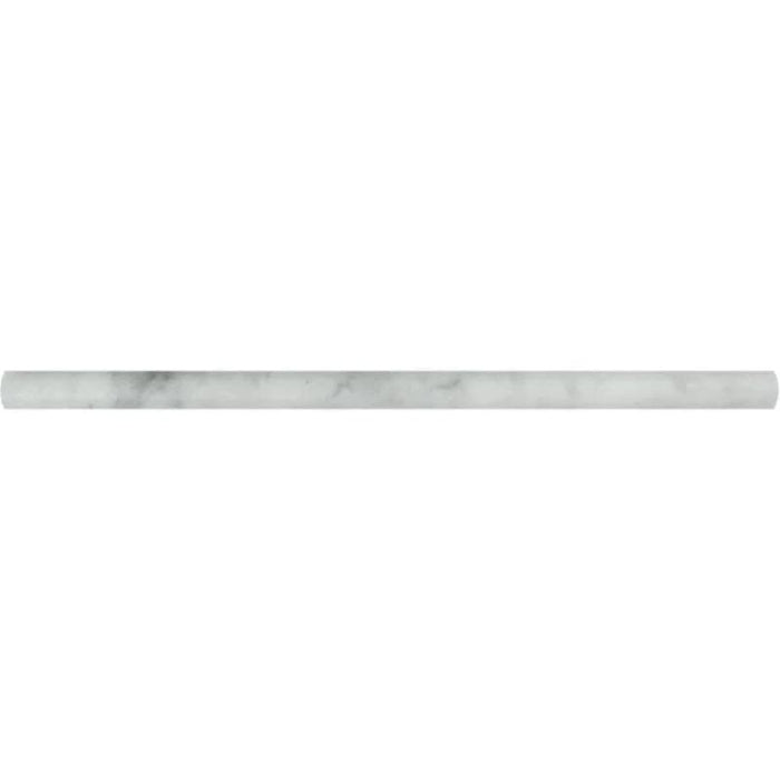 White Carrara Marble 1/2x12 Polished Pencil Liner - TILE & MOSAIC DEPOT