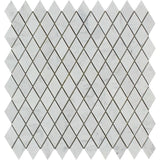 White Carrara Marble Honed 1x2 Diamond Mosaic Tile - TILE AND MOSAIC DEPOT