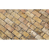 Scabos Travertine 1x2 Tumbled Mosaic Tile - TILE AND MOSAIC DEPOT