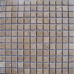 Noce Travertine 1x1 Tumbled Mosaic Tile - TILE AND MOSAIC DEPOT