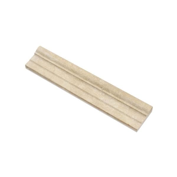 2 1/2 x 12 Honed Durango Travertine Double-Step Chair Rail Trim.