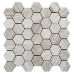 Haisa Light (White Oak) Marble 2x2 Hexagon Honed Mosaic Tile - TILE AND MOSAIC DEPOT