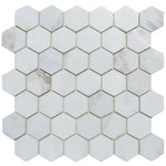Calacatta Amber Marble 2x2 Hexagon Honed Mosaic Tile - TILE AND MOSAIC DEPOT