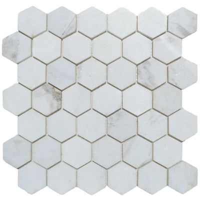 Calacatta Amber Marble 2x2 Hexagon Polished Mosaic Tile - TILE AND MOSAIC DEPOT