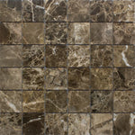 Emperador Dark Spanish Marble 2x2 Polished Mosaic Tile - TILE AND MOSAIC DEPOT