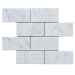 White Carrara Marble 3x6 Honed Tile - TILE AND MOSAIC DEPOT
