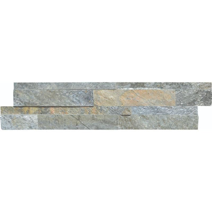 Damascus Green Quartzite 6x24 Split Face Stacked Stone Ledger Panel - TILE AND MOSAIC DEPOT