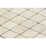 Ivory Travertine 2x4 Diamond Tumbled Mosaic Tile - TILE AND MOSAIC DEPOT