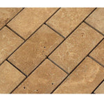 Noce Travertine Deep Beveled 2X4 Honed Mosaic Tile - TILE AND MOSAIC DEPOT