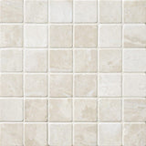 Botticino Beige Marble 2x2 Tumbled Mosaic Tile - TILE AND MOSAIC DEPOT