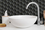 Black 2x2 Hexagon Glazed Porcelain Mosaic Tile - TILE & MOSAIC DEPOT