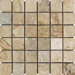 2 x 2 Tumbled Philadelphia Travertine Mosaic Tile.