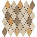 Mixed Travertine 2x4 Diamond Tumbled Mosaic Tile - TILE AND MOSAIC DEPOT