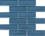 Indigo Blue 2x6 Beveled Brick Porcelain Mosaic Tile - TILE & MOSAIC DEPOT