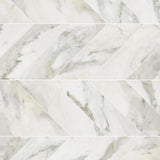 2x8 Calacatta Gold ( LARGE ) Chevron Marble Mosaic Tile.