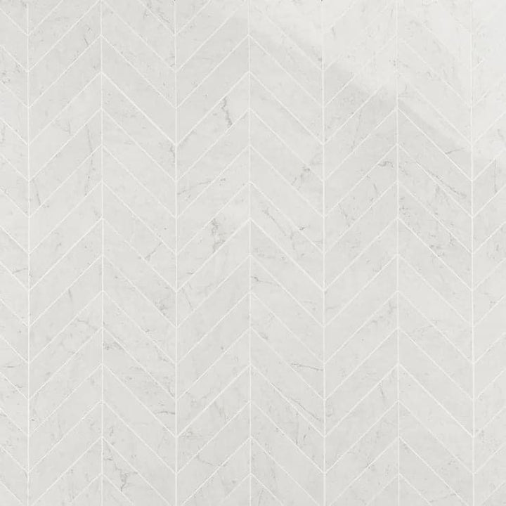 2x8 Carrara White ( LARGE ) Chevron Marble Mosaic Tile.