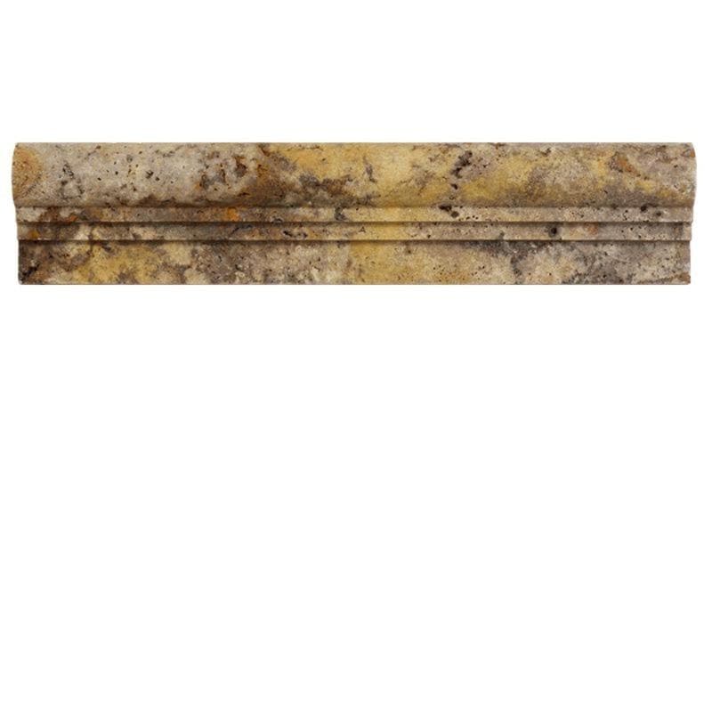 Scabos Travertine 2 1/2x12 Ogee 1 Step Liner - TILE & MOSAIC DEPOT