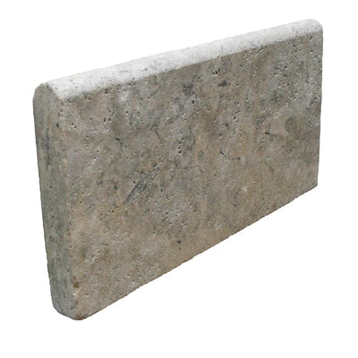 Silver Travertine 12x24 5cm Tumbled Pool Coping - TILE AND MOSAIC DEPOT
