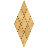 3 x 6 Honed Gold Travertine Deep-Beveled Diamond Mosaic Tile.