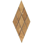 3 x 6 Honed Noce Travertine Deep-Beveled Diamond Mosaic Tile.