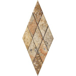 3 x 6 Honed Scabos Travertine Deep-Beveled Diamond Mosaic Tile.