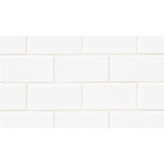 White 3x6 Glossy Ceramic Wall Tile.