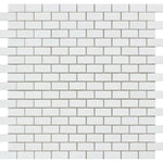 Thassos White Marble 5/8 x 1 1/4 Honed Mini Brick Mosaic Tile - TILE & MOSAIC DEPOT