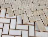 Tango White Large 9.50 x 11 Handmade Porcelain Mosaic Tile.