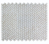 Tango White Large 9.50 x 11 Handmade Porcelain Mosaic Tile.