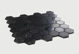 Hexagon Marquina 2 x 2 Honed 12 x 12 Mosaic Tile.