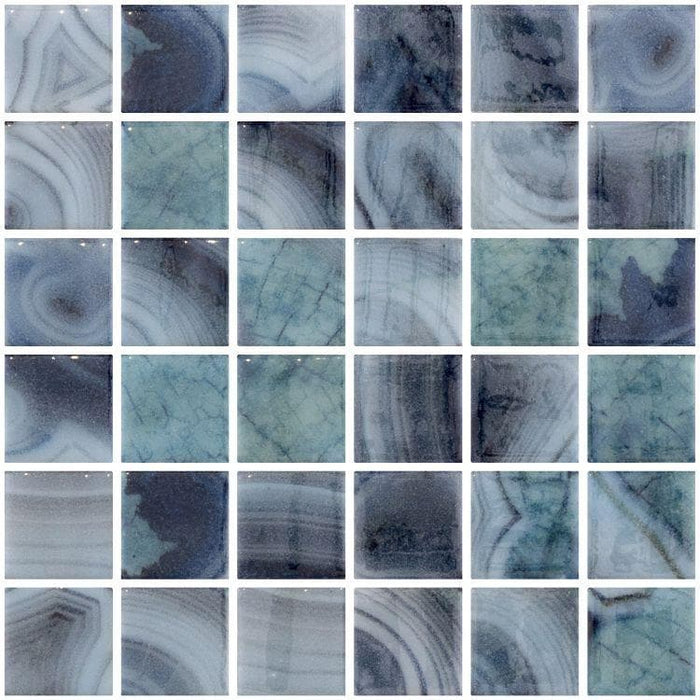 Porto Borneo 12.25 x 12.25 Recycled Glass Mosaic Tile.