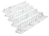 Mini Chevron Calacatta 10.75 x 12.25 Honed Mosaic Tile.