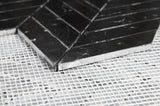 Nero Marquina Chevron 10.75 x 11 Polished Mosaic Tile.
