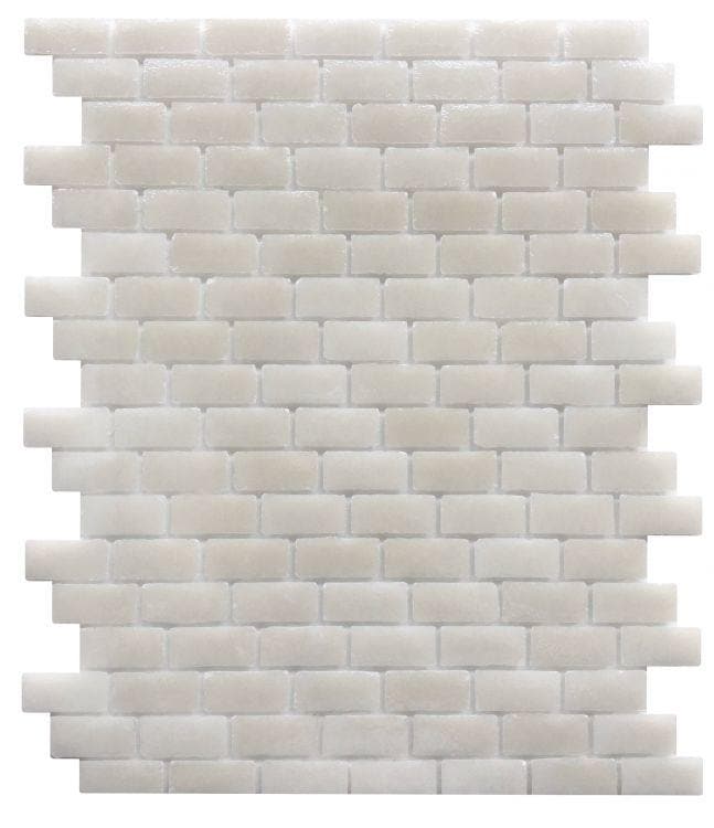 Neutra 01.Bianco Brick 10 x 12.25 Glass Mosaic Tile.