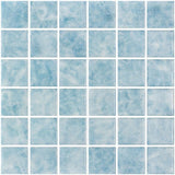 Porto Light Blue 12.25 x 12.25 Recycled Glass Mosaic Tile.